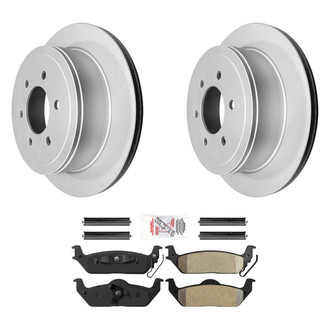 AmeriBRAKES® - AmeriPRO™ Plain Rear Brake Kit with Semi-Metallic Pads