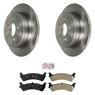 AmeriBRAKES® - AmeriPRO™ Plain Rear Brake Kit with Semi-Metallic Pads