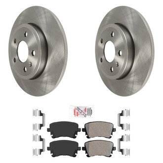 AmeriBRAKES® - AmeriPRO™ Plain Rear Brake Kit with Semi-Metallic Pads