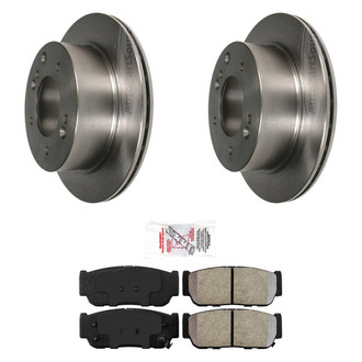 AmeriBRAKES® - AmeriPRO™ Plain Rear Brake Kit with Semi-Metallic Pads