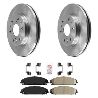 AmeriBRAKES® - AmeriPRO™ Plain Front Brake Kit with Semi-Metallic Pads
