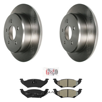 AmeriBRAKES® - AmeriPRO™ Plain Rear Brake Kit with Semi-Metallic Pads