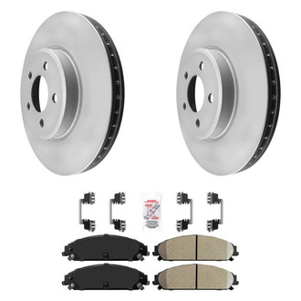 AmeriBRAKES® - AmeriPRO™ Plain Front Brake Kit with Semi-Metallic Pads