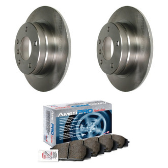 AmeriBRAKES® - AmeriPRO™ Plain Rear Brake Kit with Semi-Metallic Pads