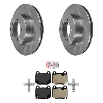 AmeriBRAKES® - AmeriPRO™ Plain Rear Brake Kit with Semi-Metallic Pads