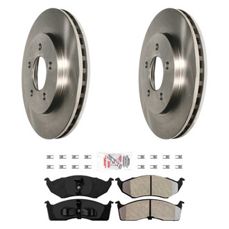 AmeriBRAKES® - AmeriPRO™ Plain Front Brake Kit with Semi-Metallic Pads