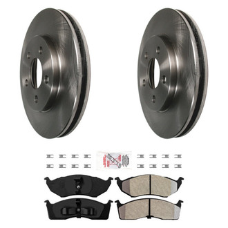 AmeriBRAKES® - AmeriPRO™ Plain Front Brake Kit with Semi-Metallic Pads
