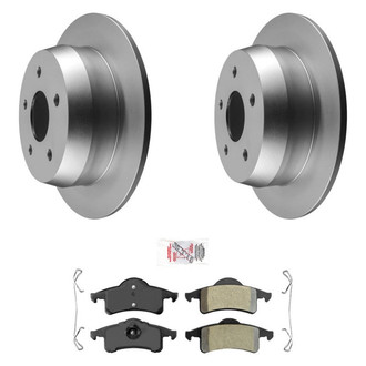 AmeriBRAKES® - AmeriPRO™ Plain Rear Brake Kit with Semi-Metallic Pads