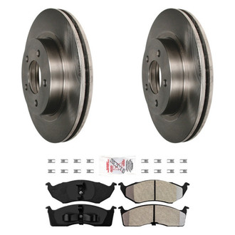 AmeriBRAKES® - AmeriPRO™ Plain Front Brake Kit with Semi-Metallic Pads