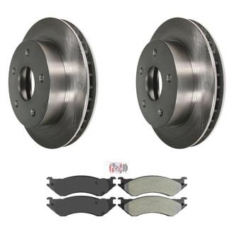 AmeriBRAKES® - AmeriPRO™ Plain Front Brake Kit with Semi-Metallic Pads