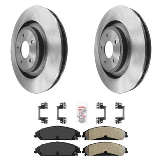 AmeriBRAKES® - AmeriPRO™ Plain Front Brake Kit with Semi-Metallic Pads