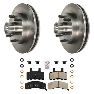 AmeriBRAKES® - AmeriPRO™ Plain Front Brake Kit with Semi-Metallic Pads