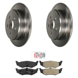 AmeriBRAKES® - AmeriPRO™ Plain Rear Brake Kit with Semi-Metallic Pads