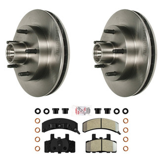 AmeriBRAKES® - AmeriPRO™ Plain Front Brake Kit with Semi-Metallic Pads