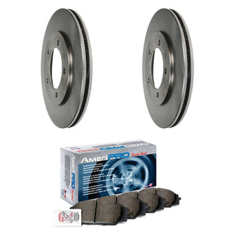AmeriBRAKES® - AmeriPRO™ Plain Front Brake Kit with Semi-Metallic Pads