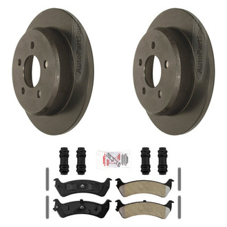 AmeriBRAKES® - AmeriPLATINUM™ Rear Brake Kit with Semi-Metallic Pads
