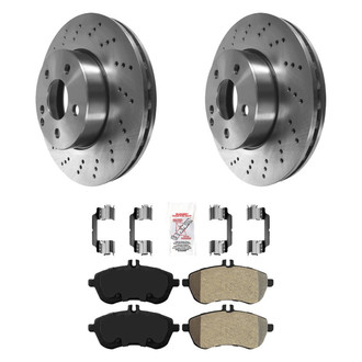 AmeriBRAKES® - AmeriPRO™ Plain Front Brake Kit with Semi-Metallic Pads