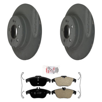 AmeriBRAKES® - AmeriPRO™ Plain Rear Brake Kit with Semi-Metallic Pads