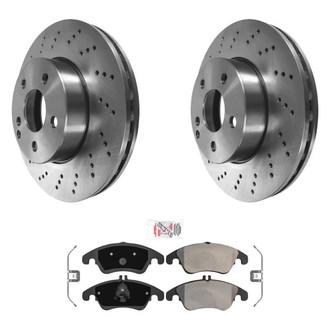 AmeriBRAKES® - AmeriPRO™ Plain Front Brake Kit with Semi-Metallic Pads