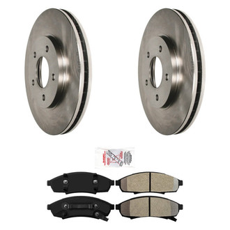 AmeriBRAKES® BNDL-10510-31040495 - AmeriPRO™ Plain Front Brake Kit with Semi-Metallic Pads