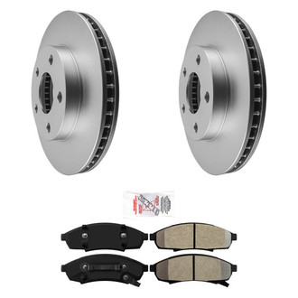 AmeriBRAKES® - AmeriPRO™ Plain Front Brake Kit with Semi-Metallic Pads