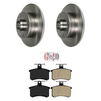 AmeriBRAKES® - AmeriPRO™ Plain Rear Brake Kit with Semi-Metallic Pads