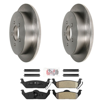 AmeriBRAKES® - AmeriPRO™ Plain Rear Brake Kit with Semi-Metallic Pads