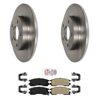 AmeriBRAKES® - AmeriPRO™ Plain Rear Brake Kit with Semi-Metallic Pads