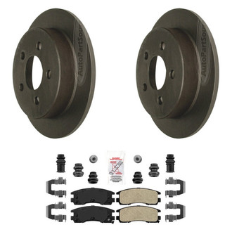 AmeriBRAKES® - AmeriPLATINUM™ Rear Brake Kit with Semi-Metallic Pads