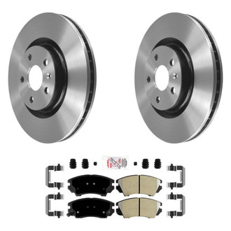 AmeriBRAKES® - AmeriPLATINUM™ Front Brake Kit with Semi-Metallic Pads
