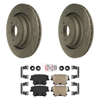 AmeriBRAKES® - AmeriPLATINUM™ Rear Brake Kit with Ceramic Pads