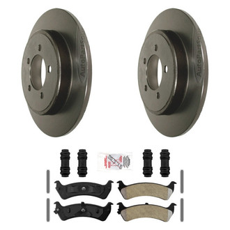 AmeriBRAKES® - AmeriPLATINUM™ Rear Brake Kit with Semi-Metallic Pads
