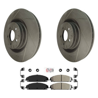 AmeriBRAKES® - AmeriPLATINUM™ Front Brake Kit with Semi-Metallic Pads