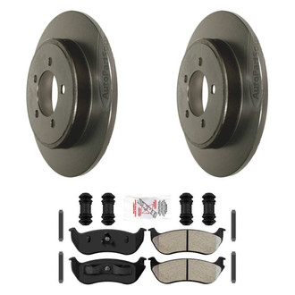 AmeriBRAKES® - AmeriPLATINUM™ Rear Brake Kit with Semi-Metallic Pads
