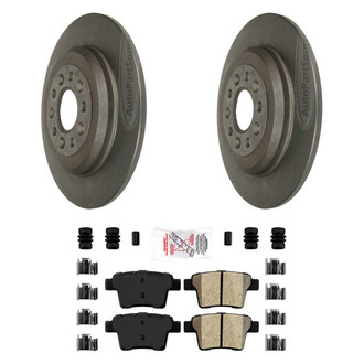 AmeriBRAKES® - AmeriPLATINUM™ Rear Brake Kit with Semi-Metallic Pads
