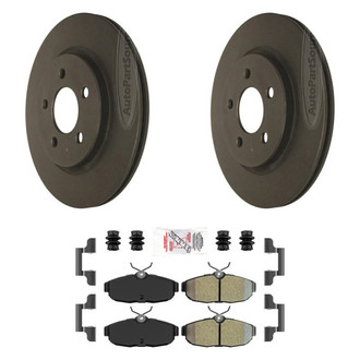 AmeriBRAKES® - AmeriPLATINUM™ Rear Brake Kit with Semi-Metallic Pads