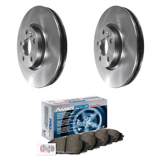 AmeriBRAKES® - AmeriPRO™ Plain Front Brake Kit with Semi-Metallic Pads