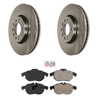 AmeriBRAKES® BNDL-10510-31040868 - AmeriPRO™ Plain Front Brake Kit with Semi-Metallic Pads