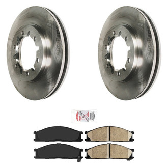 AmeriBRAKES® BNDL-10510-31040910 - AmeriPRO™ Plain Front Brake Kit with Ceramic Pads