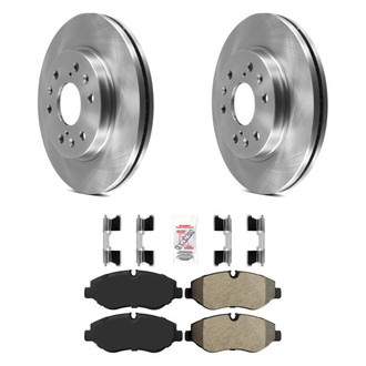 AmeriBRAKES® - AmeriPRO™ Plain Front Brake Kit with Semi-Metallic Pads