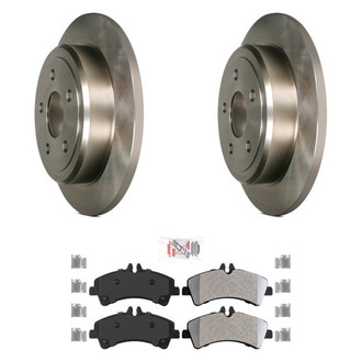 AmeriBRAKES® - AmeriPRO™ Plain Rear Brake Kit with Semi-Metallic Pads