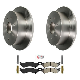 AmeriBRAKES® - AmeriPRO™ Plain Rear Brake Kit with Semi-Metallic Pads