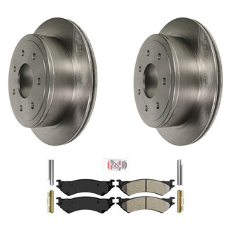 AmeriBRAKES® - AmeriPRO™ Plain Rear Brake Kit with Semi-Metallic Pads