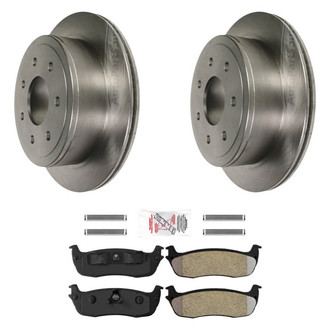 AmeriBRAKES® - AmeriPRO™ Plain Rear Brake Kit with Semi-Metallic Pads