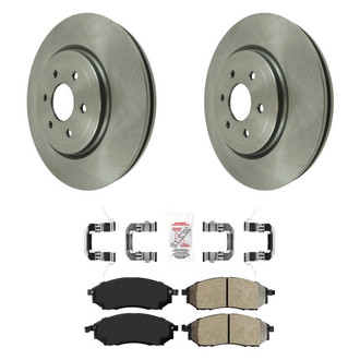 AmeriBRAKES® - AmeriPRO™ Plain Front Brake Kit with Semi-Metallic Pads