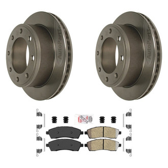 AmeriBRAKES® - AmeriPLATINUM™ Rear Brake Kit with Semi-Metallic Pads