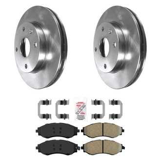 AmeriBRAKES® - AmeriPRO™ Plain Front Brake Kit with Semi-Metallic Pads