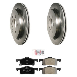 AmeriBRAKES® - AmeriPRO™ Plain Rear Brake Kit with Semi-Metallic Pads