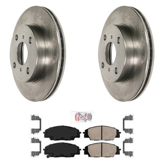 AmeriBRAKES® - AmeriPRO™ Plain Front Brake Kit with Semi-Metallic Pads