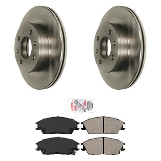 AmeriBRAKES® BNDL-10510-31041134 - AmeriPRO™ Plain Front Brake Kit with Semi-Metallic Pads